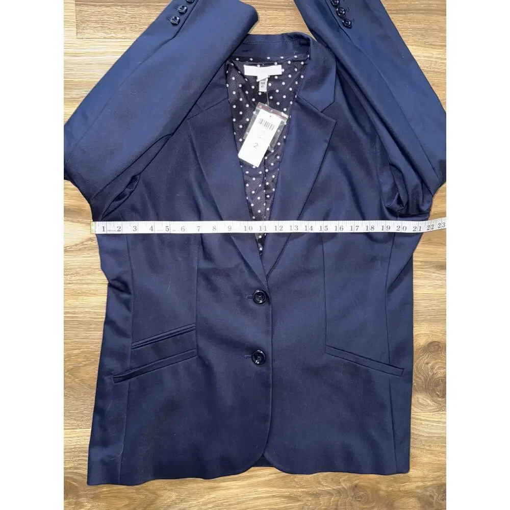 CHICO’S cotton blend navy blue blazer - size 2 (12-14/L)